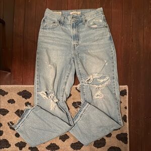 Levi’s Baggy Dad Distressed Light Blue Women's Jeans